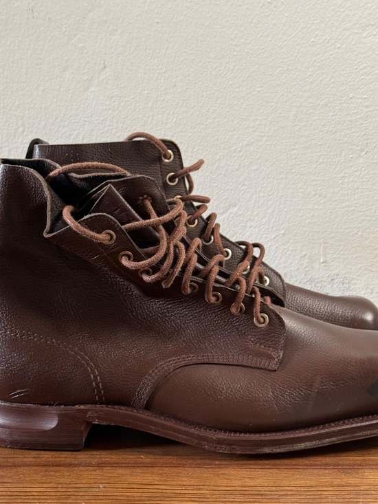 1941 Swedish Army Military Boots Edlings Brown Leather WWII Vintage Size 45 main image 5
